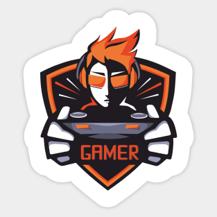 Gamer (orange) Sticker